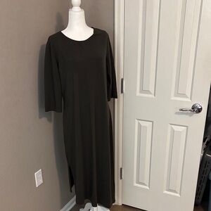 bryn Walker Dress Midi length Olive green brown tone